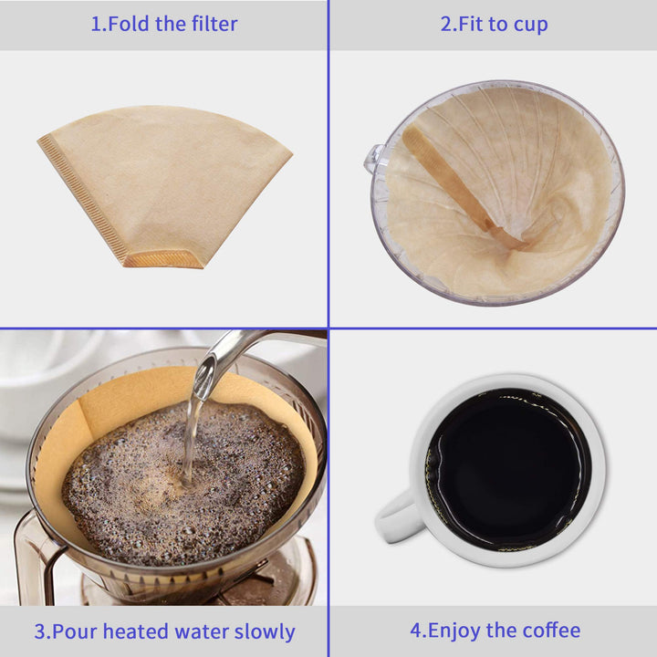 #4 Cone Coffee Filters, 100 Count Number 4 Disposable Coffee Filter Paper, 8-12 Cup Coffee Filter for Pour Over and Drip Coffee Maker