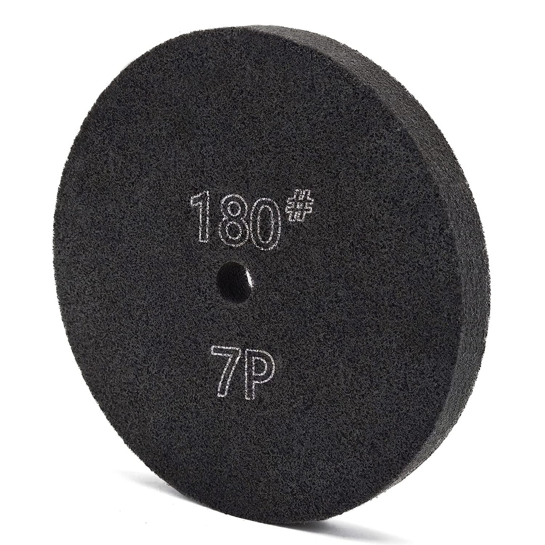 Deburring Wheel 8 Inch, 1 Wide, 3/4 Arbor, Nylon Fiber Buffing Wheel Polishing Wheel for Bench Grinder, 7P, 180 Grit