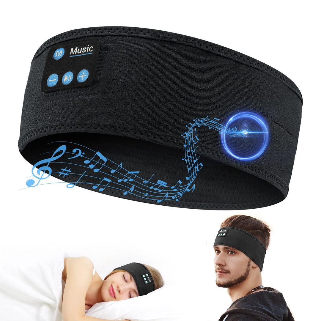 Bluetooth Headband,Headband Headphones Wireless Sleep Headphones with White Noise Mode and Ultra-Thin Speakers for Unisex Sleeping Running Workout Jogging Yoga Insomnia Air Travel (Black)