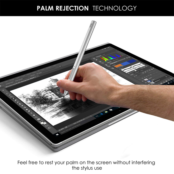 Uogic Pen for New Microsoft Surface Pro 9 & Pro 8, Slim & Lightweight, 4096 Pressure Sensitivity, Tilt & Palm Rejection, Quick Charge, Flex & Soft HB Tip, for Surface Pro/Go/Book/Studio/Laptop