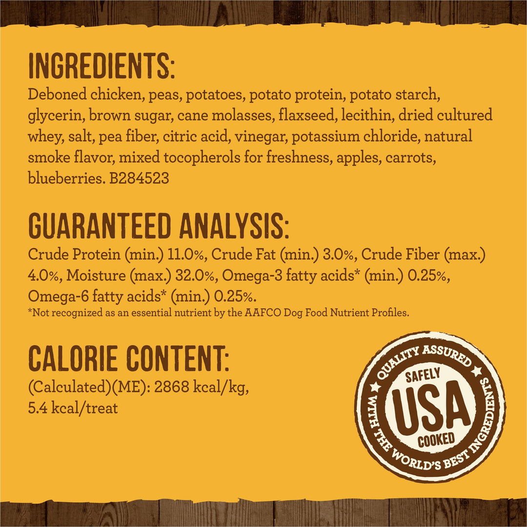 Power Bites Natural Soft And Chewy Real Meat Dog Treats, Grain Free Snack With Real Chicken Recipe - 6 oz. Bag