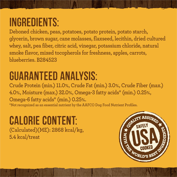 Power Bites Natural Soft And Chewy Real Meat Dog Treats, Grain Free Snack With Real Chicken Recipe - 6 oz. Bag