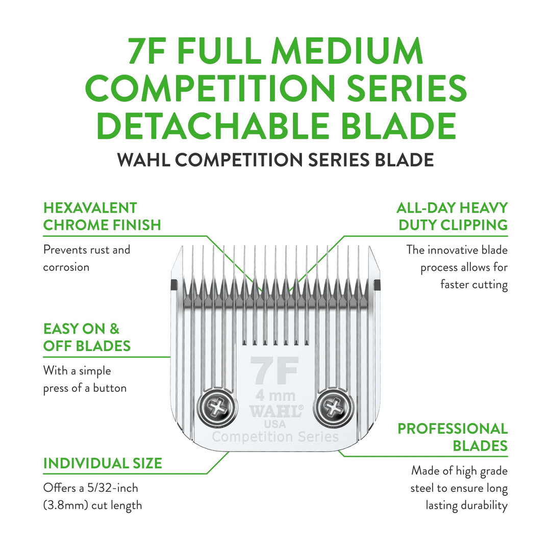 Professional Animal Competition Series Detachable Blade - 4/25-Inch Cut Length, 7F Full Medium (2368-100)
