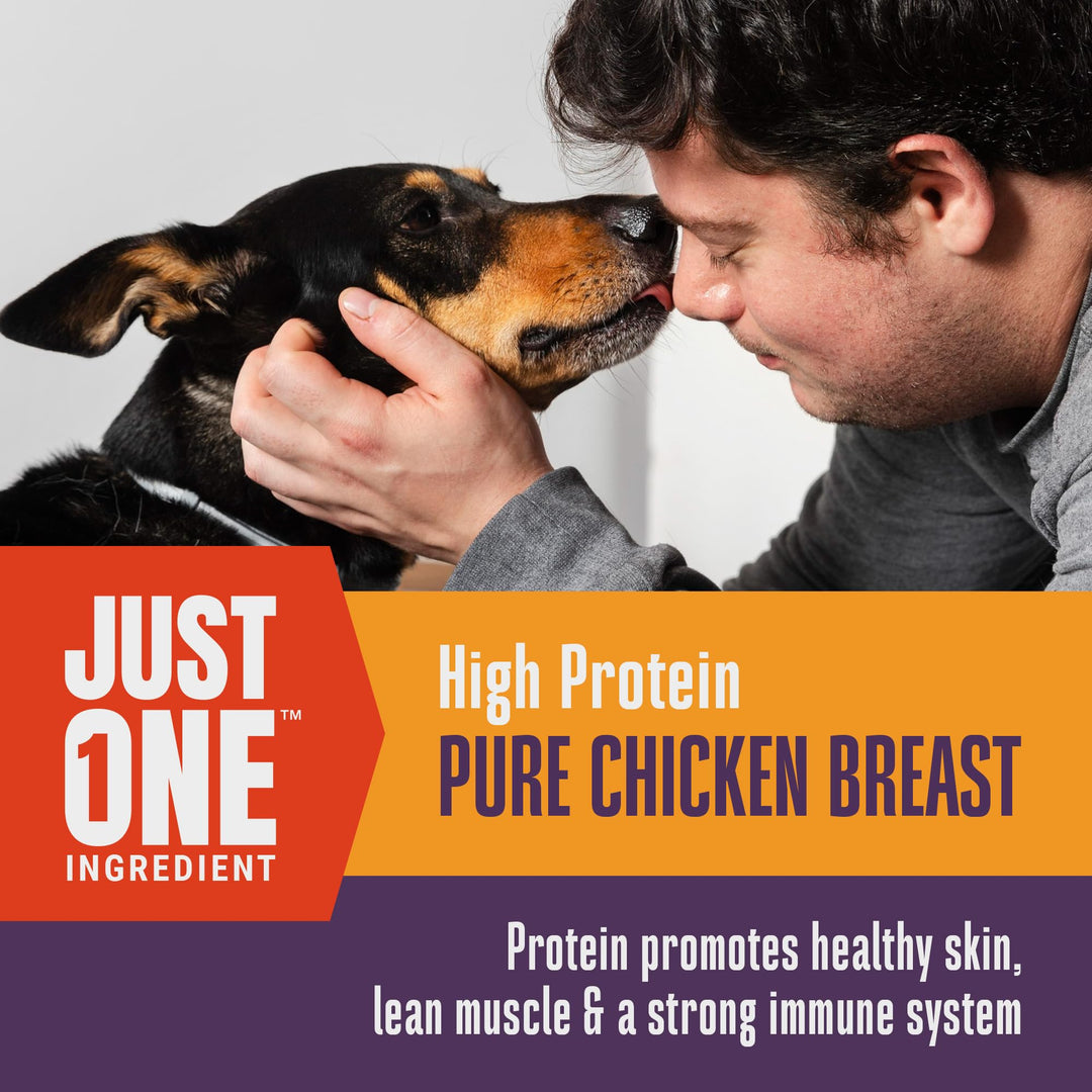 Whole Life Dog Just One Chicken Freeze Dried Dog Treats - Human Grade High Protein Food, Healthy Training Snacks, Freeze Dried Food Toppers, USA Made Natural Treats - 10 oz (Value Pack of 1)