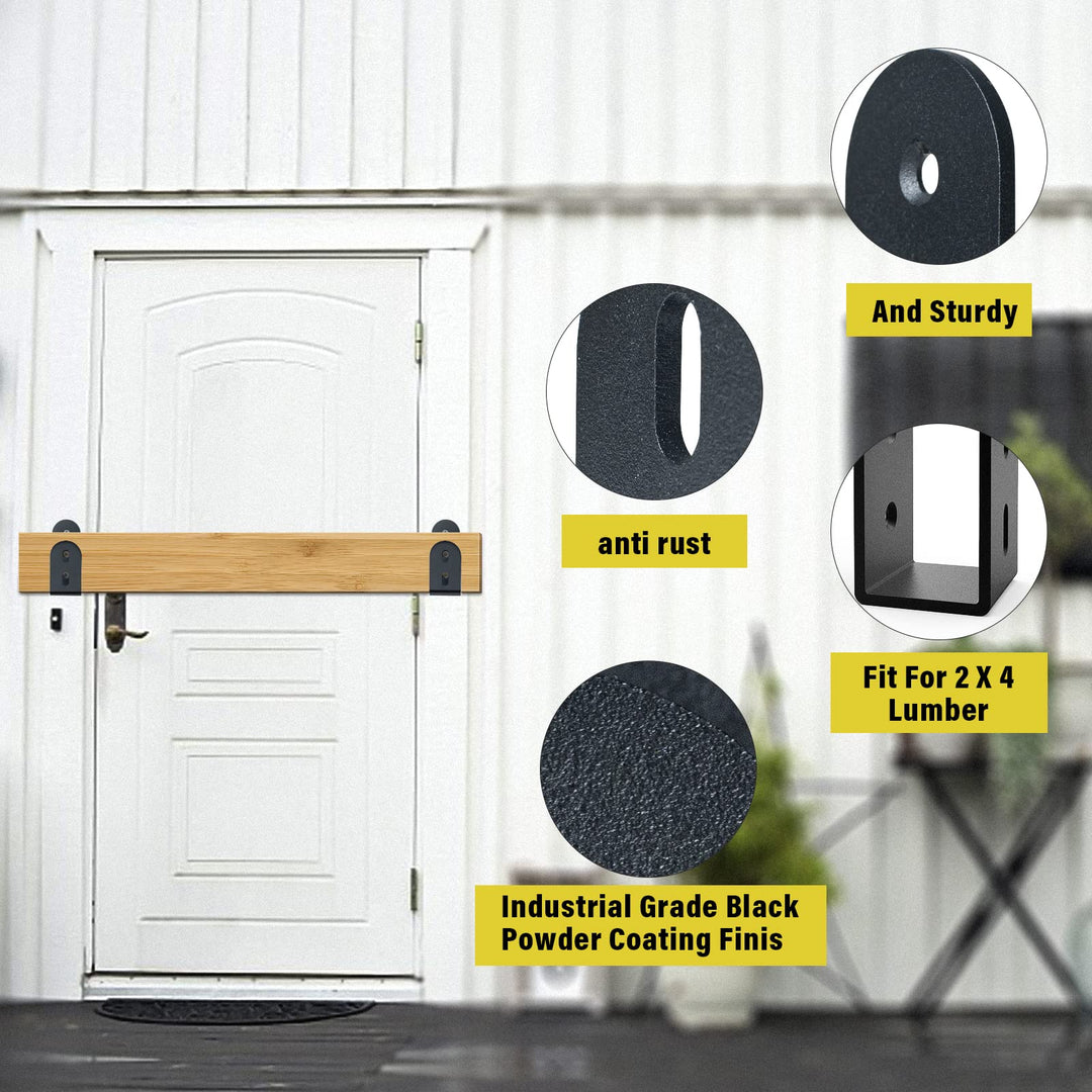 Door Security bar , Heavy Duty Door Barricade Brackets for 2 x 4 Lumber,Open Bar Holder Steel U Bracket fit for Indoor,Outdoor Door Security(2 Pack)