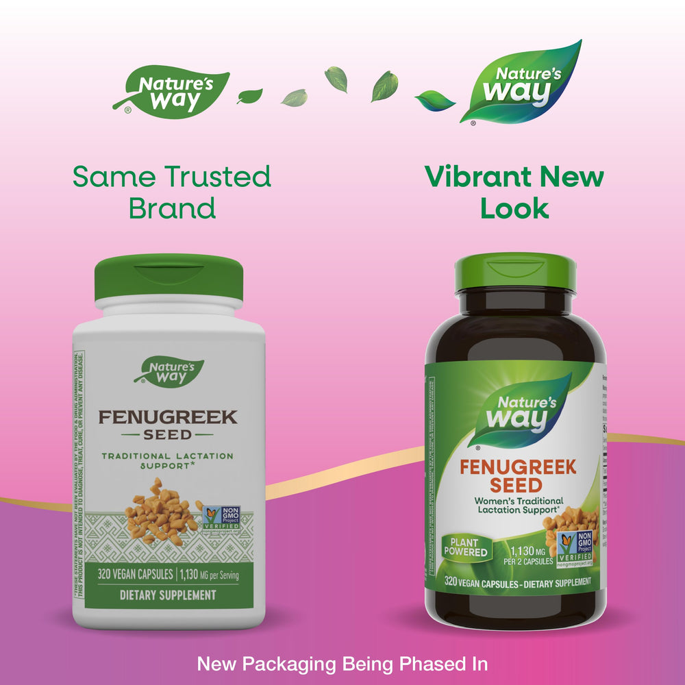 Fenugreek Seed, Traditional Lactation/Breastfeeding Support*, Non-GMO Project Verified, Vegan, 320 Capsules (Packaging May Vary)