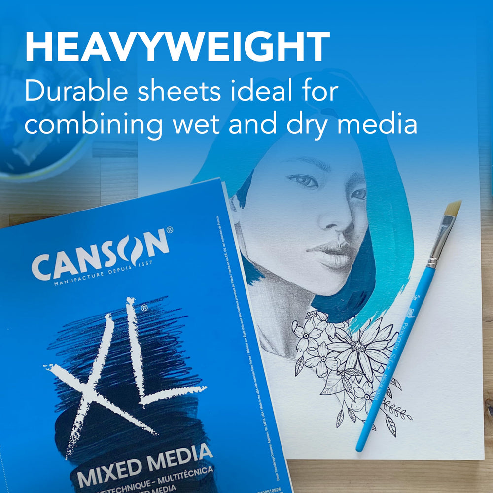 XL Series Mixed Media Pad, Side Wire, 9x12 inches, 60 Sheets – Heavyweight Art Paper for Watercolor, Gouache, Marker, Painting, Drawing, Sketching