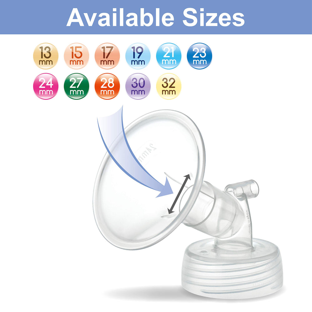 Two-Piece Wide Neck Pump Parts for Spectra S1/S2 Pumps; Incl Wide Mouth Flanges; Not Original Spectra Flange (13 mm Two Flanges)