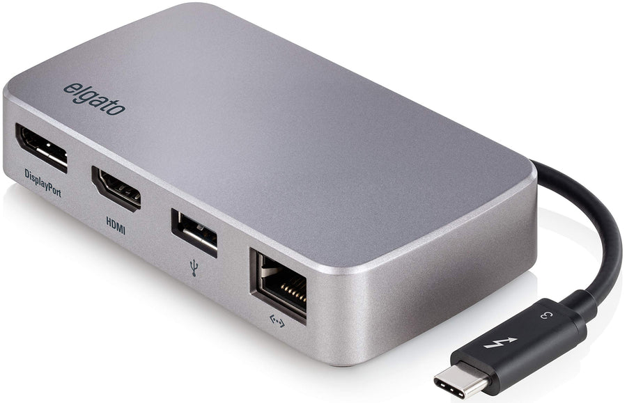 Thunderbolt 3 Mini Dock - with Built-In Thunderbolt Cable, 40 GB/s, Dual 4K Support, USB 3.1 Gen 1, Gigabit Ethernet