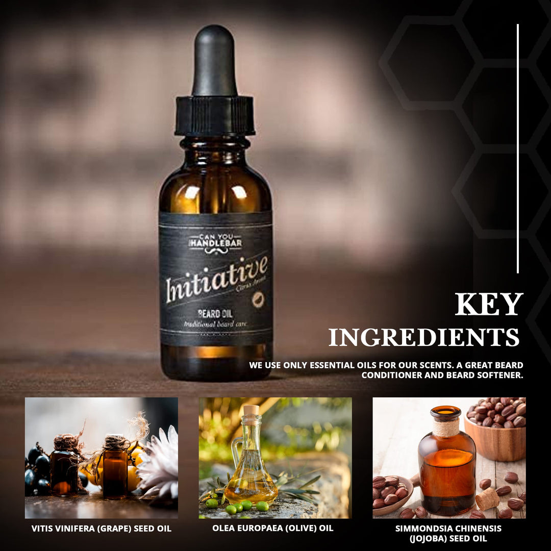 Beard Oil for Men, Natural Beard Care Conditioner Moisturizer Softener Grooming Product, Citrus Bergamot and Lavender Scent, 1oz Dropper Bottle