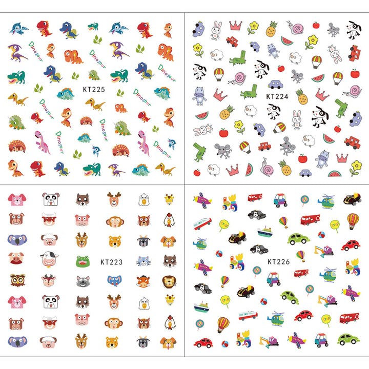 Nail Art Stickers Decals for Kids Girls, 600+Design Animal Fruit Dinosaur Car Flower Self Adhesive 3D Nail Art Sticker DIY Manicure Supplies for Children Birthday Tea Spa Party Nail Salon Gift