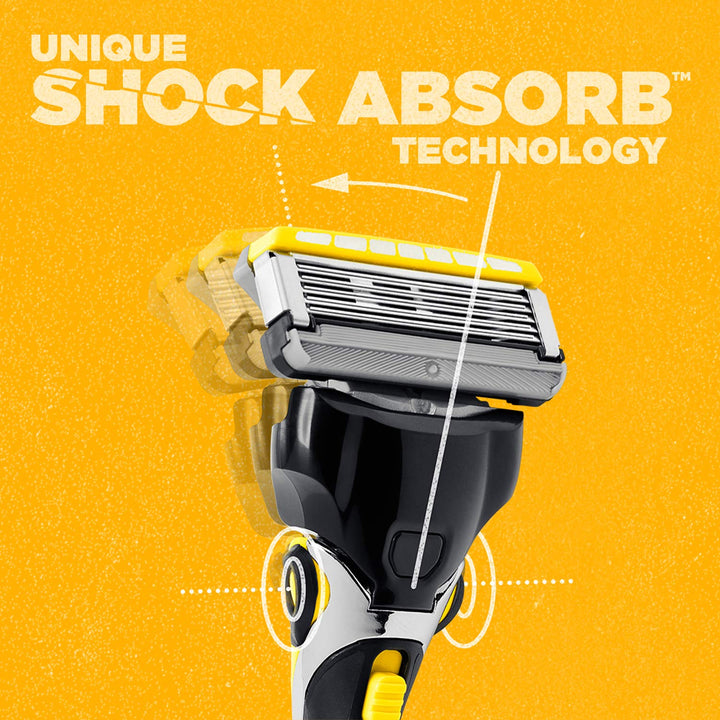 Hydro 5 Sense Energize Razor with Shock Absorb Technology for Men, 1 Handle with 2 Refills