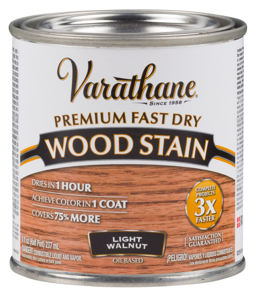 Varathane 262034 Varathane-262034 Premium Fast Dry Wood Stain, Half Pint, Light Walnut, 8 Fl Oz