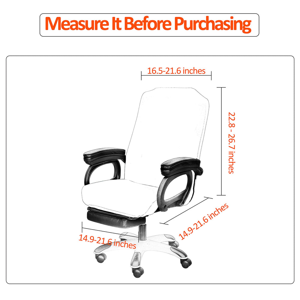 Office Chair Cover- Medium, Silver Grey- Removable Computer Chair Cover for Office Chair with Zipper for Universal Rotating Chair Desk Chair Cover Chair Seat Washable Protector for Pets