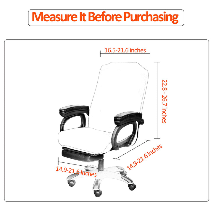 Office Chair Cover- Medium, Silver Grey- Removable Computer Chair Cover for Office Chair with Zipper for Universal Rotating Chair Desk Chair Cover Chair Seat Washable Protector for Pets