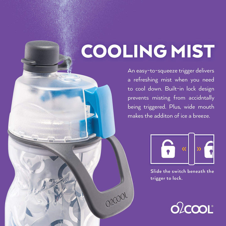 Mist 'N Sip Misting Water Bottle 2-in-1 Mist And Sip Function With No Leak Pull Top Spout Sports Water Bottle Reusable Water Bottle - 20 oz (Yoga Mint)