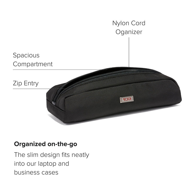 - Alpha Electronic Cord Pouch - Travel Tech Pouch Organizer for Cord, Cable, Charger & Accessories - Zip Entry - Black