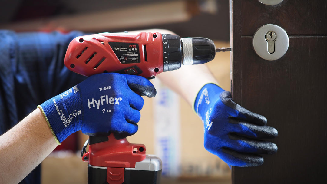 HyFlex 11-618 Nylon Light Duty Multi-Purpose Glove with Knitwrist, Abrasion/Cut Resistant, Size 8, Blue (Pack of 12 Pair)