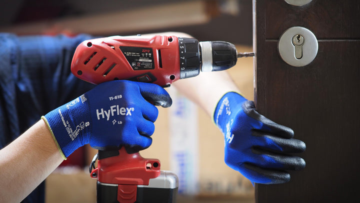 HyFlex 11-618 Nylon Light Duty Multi-Purpose Glove with Knitwrist, Abrasion/Cut Resistant, Size 8, Blue (Pack of 12 Pair)