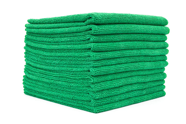 (12-Pack) **SPECIAL SALE** 16 x 16 Professional Grade All-Purpose Microfiber Cleaning Towel - THE RAG COMPANY (Green)