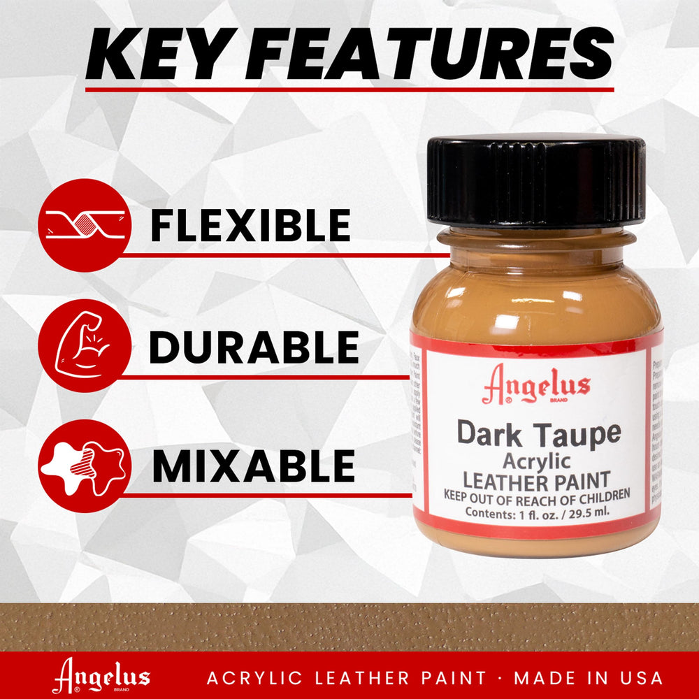 Acrylic Leather Paint, Dark Taupe, 1 oz.