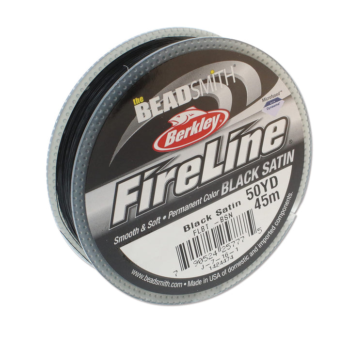 Fireline by Berkley – Micro-Fused Braided Thread – 6lb. Test, .006”/.15mm Diameter, 50 Yard Spool, Black Color – Super Strong Stringing Material for Jewelry Making and Bead Weaving