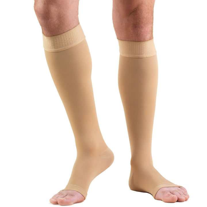 Truform Open Toe, Knee High 20-30 mmHg Compression Stockings, Beige, Large