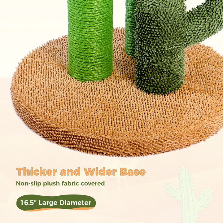 Cat Scratching Post Cactus Cat Scratcher with 3 Scratching Poles and Dangling Ball Large 27 Inches