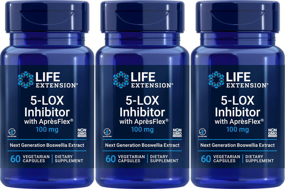 5-LOX Inhibitor with AprèsFlex 100 mg, 60 Vegetarian Capsules (Pack of 3)