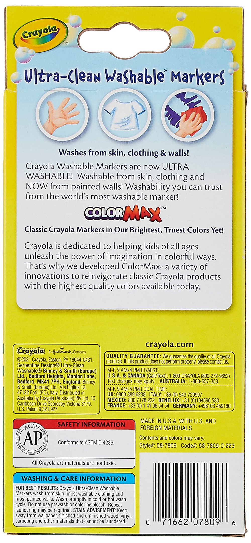 Ultra Clean Washable Markers, Fine Line , School Supplies, 8 Count