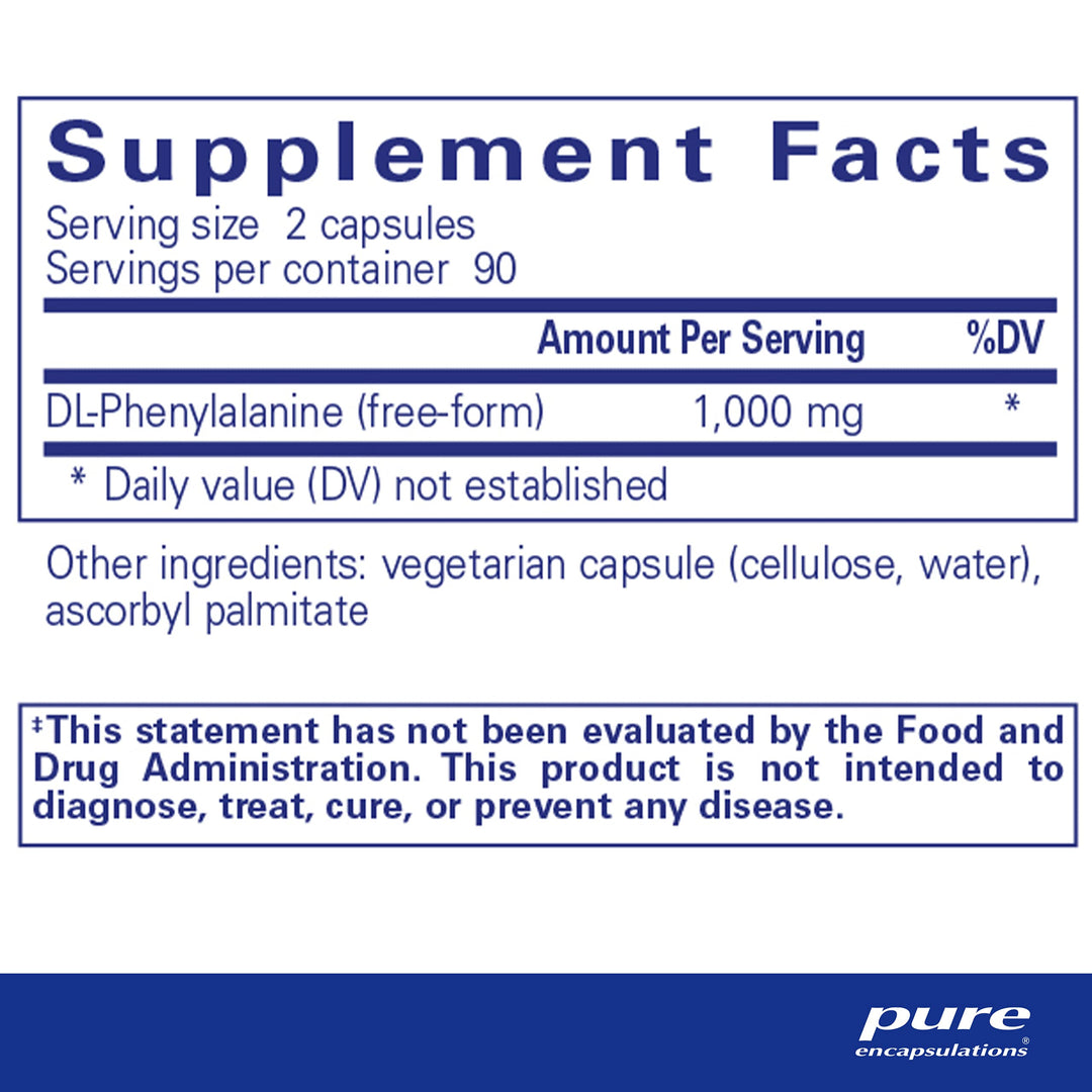 DL-Phenylalanine | Amino Acid Supplement for Memory and Focus, Joints, Muscles, and Cognitive Support* | 180 Capsules