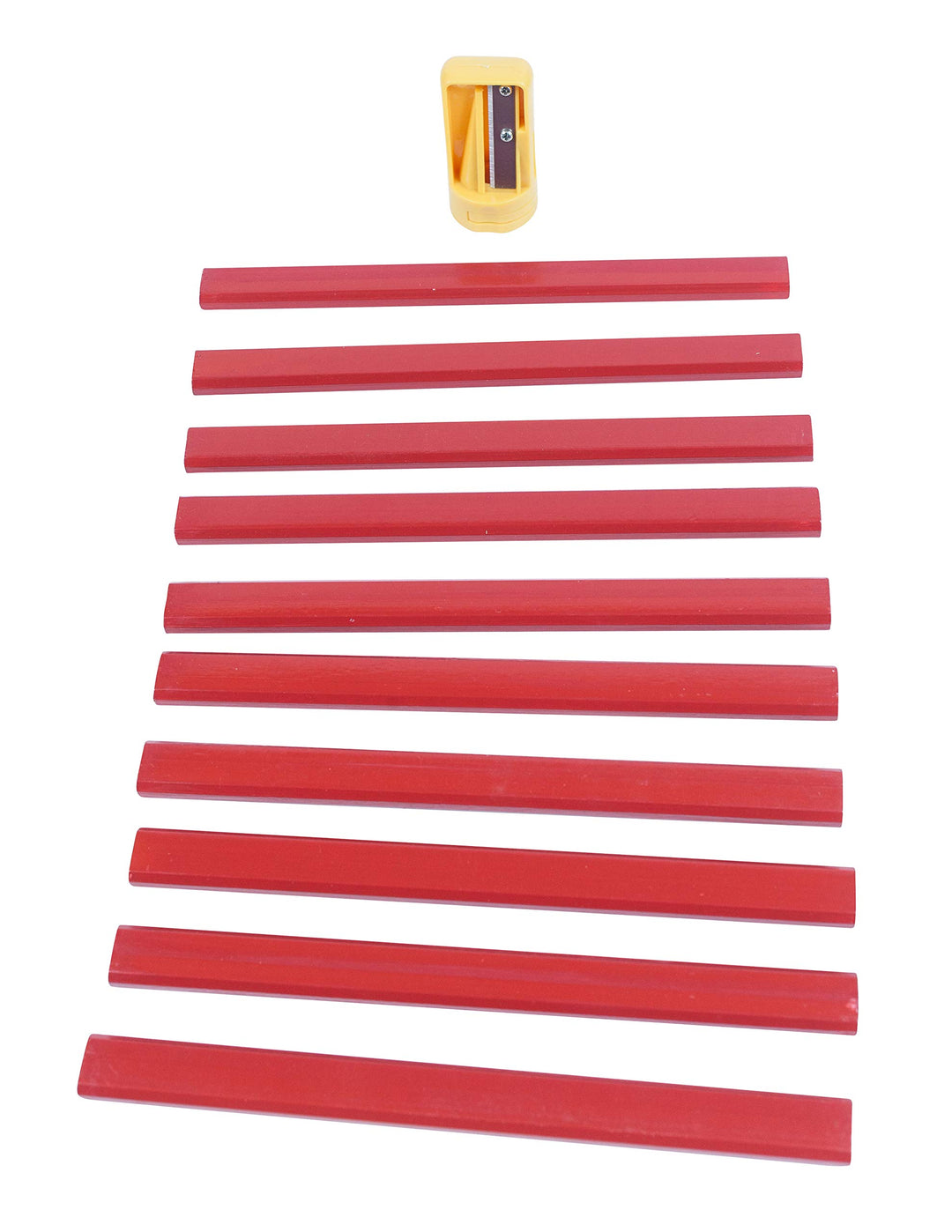 Carpenter Pencils and Sharpener Set, 10 Count Pencils per Pack - 1 Pack