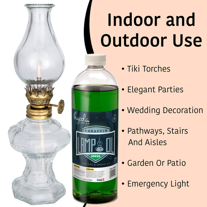 Candles Liquid Paraffin Lamp Oil - Green Smokeless, Odorless, Ultra Clean Burning Fuel for Indoor and Outdoor Use - Highest Purity Available - 32oz