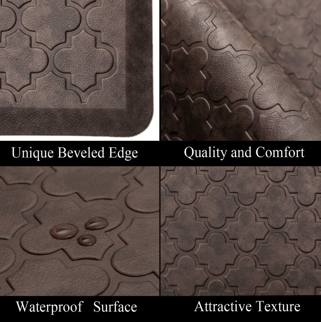 Kitchen Mat Cushioned Anti Fatigue Kitchen Floor Mat Runner 20x60 Non Slip Kitchen Mats for Floor Waterproof Kitchen Rugs and Mats Comfort Mat for Standing Desk,Sink,Laundry,Brown