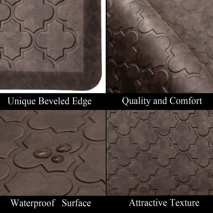 Kitchen Mat Cushioned Anti Fatigue Kitchen Floor Mat Runner 20x60 Non Slip Kitchen Mats for Floor Waterproof Kitchen Rugs and Mats Comfort Mat for Standing Desk,Sink,Laundry,Brown