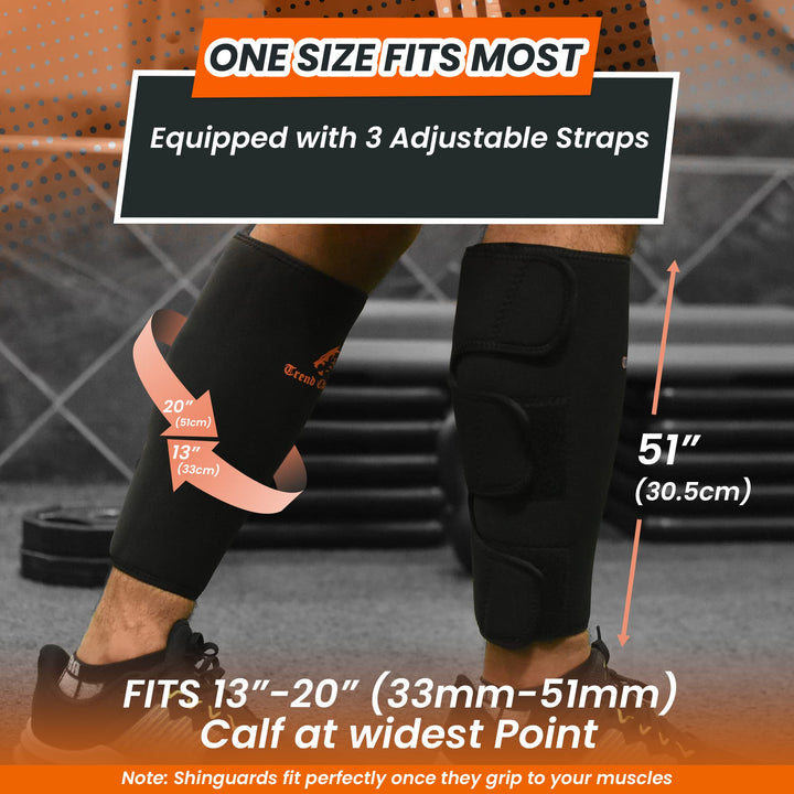 Weightlifting Shin Guards/Calf Support Brace 5mm-7mm Thick Neoprene for EasyWear-Deadlift Shin Guards,Box Jump,Crossfit Adjustable Shin Splint Compression Calf Wrap for Men Women (Pair)