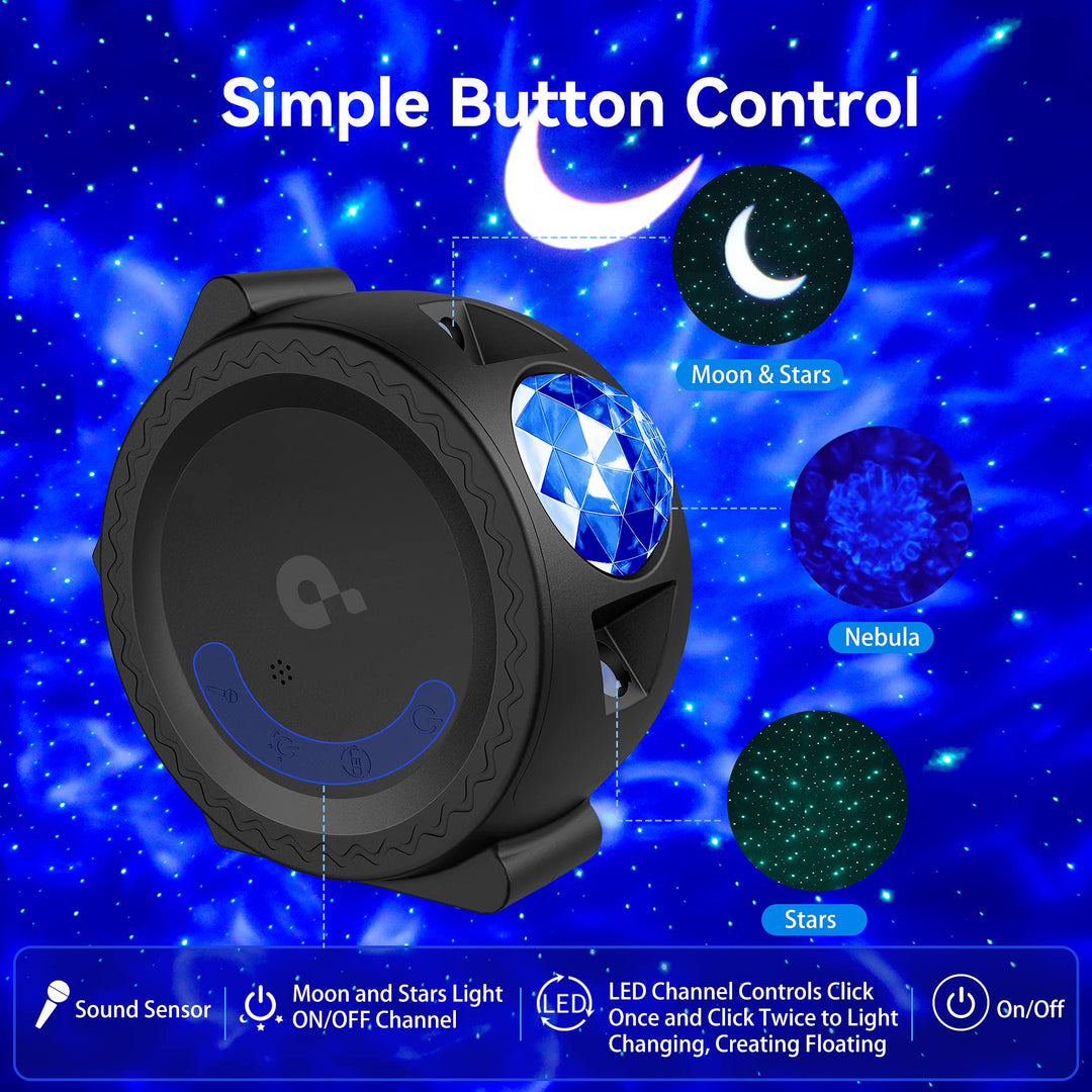 Star Projector, 3 in 1 Galaxy Projector Sky Light w/LED Cloud& Moon