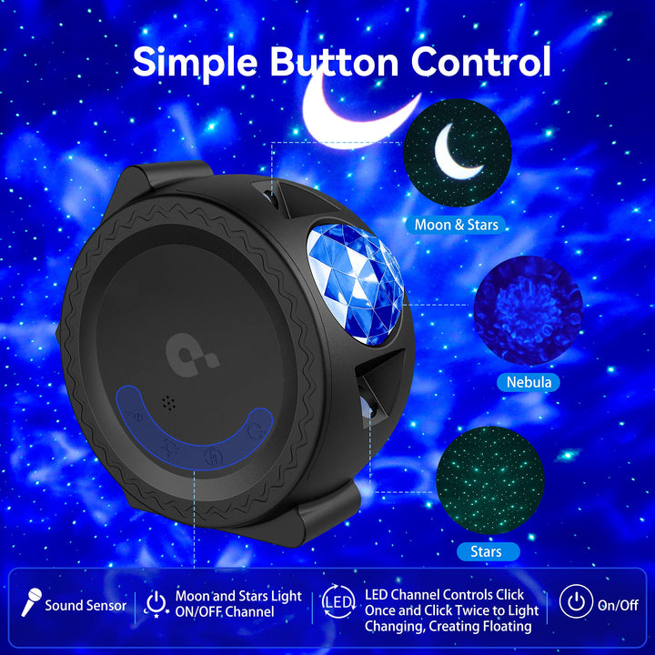 Star Projector, 3 in 1 Galaxy Projector Sky Light w/LED Cloud& Moon
