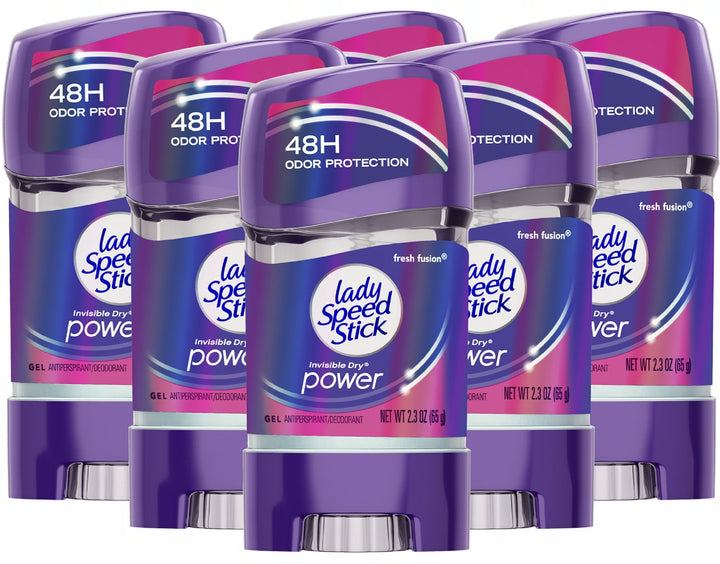 Invisible Dry Power Antiperspirant Deodorant Gel for Women, Fresh Fusion - 2.3 ounce (6 Pack)