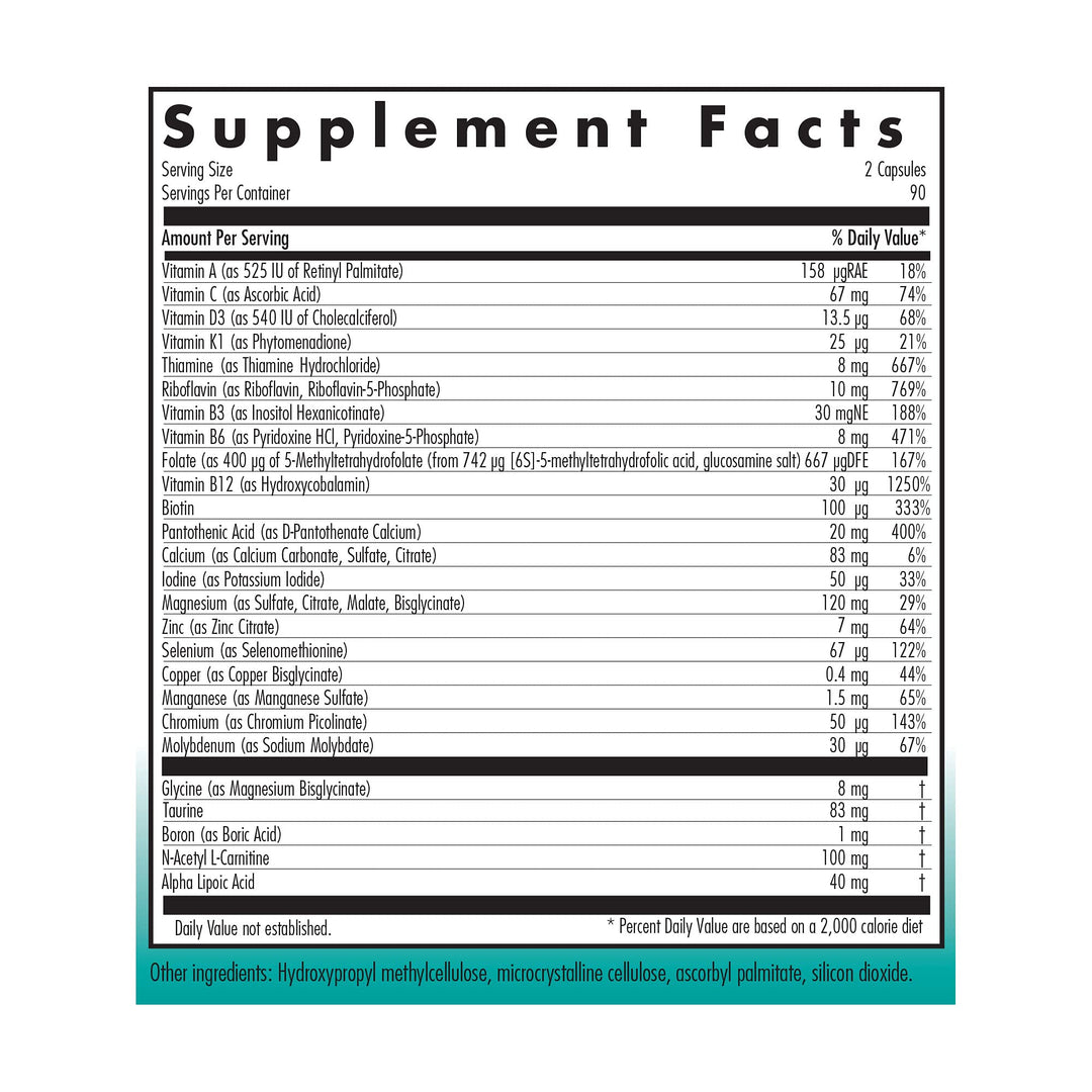MVM-A Supplement - Multivitamin for Men & Women, with Iron, Daily Vitamins, for Adults, High Potency, Bioavailable, Vegetarian Capsules - 180 Count