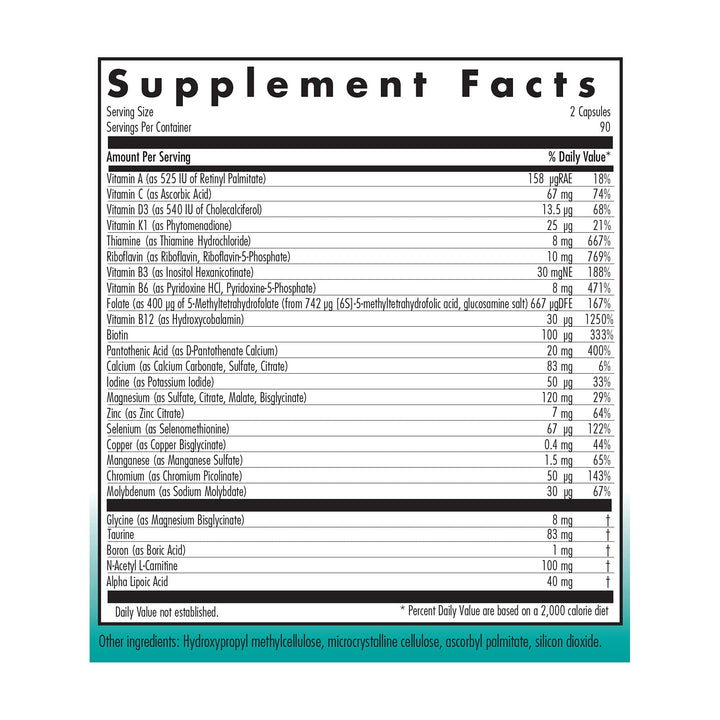 MVM-A Supplement - Multivitamin for Men & Women, with Iron, Daily Vitamins, for Adults, High Potency, Bioavailable, Vegetarian Capsules - 180 Count