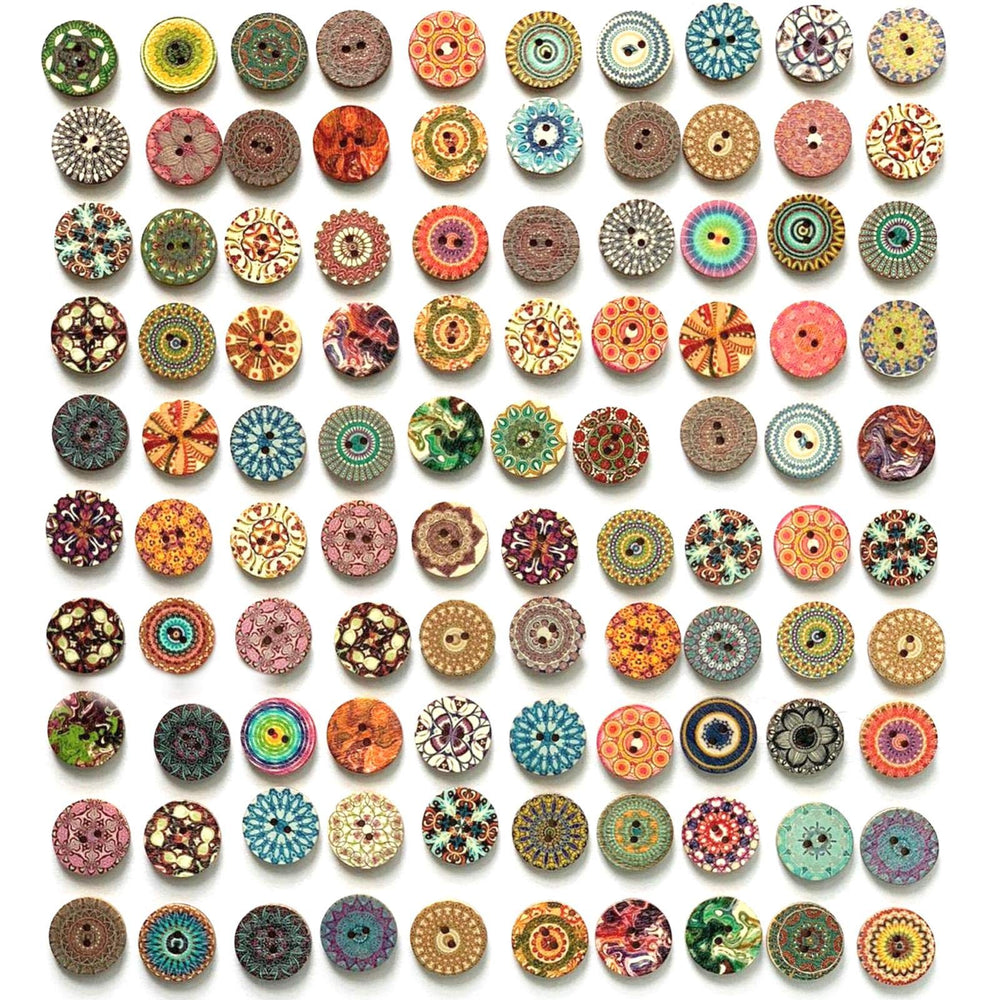 Liphontcta 100 Pieces Cute Large Decorative Buttons, Flower Buttons for
