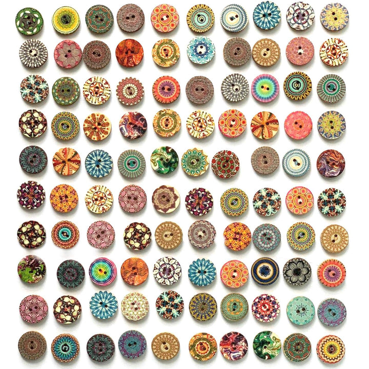 Liphontcta 100 Pieces Cute Large Decorative Buttons, Flower Buttons for