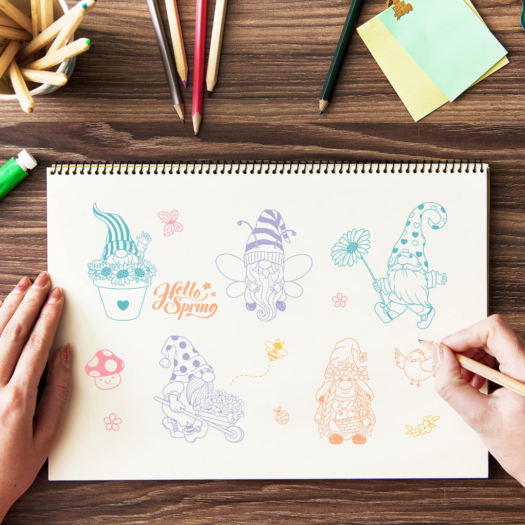 Gnome Silicone Clear Stamps Spring Flower Bee Butterfly Transparent Stamps for Birthday Valentine's Day Cards Making DIY Scrapbooking Photo Album Decoration Paper Craft…