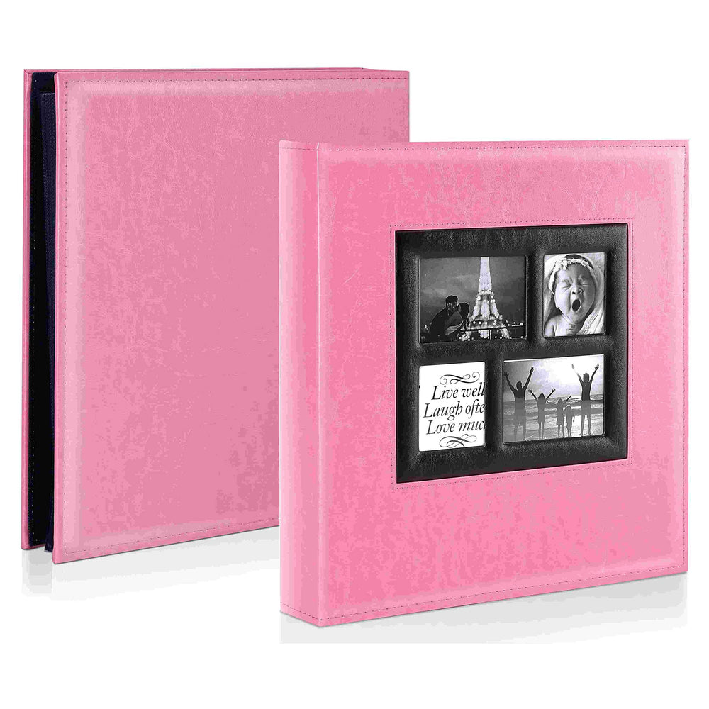 Photo Album 4x6 600 Pockets Photos, Extra Large Capacity Family Wedding Picture Albums Holds 600 Horizontal and Vertical Photos Pink