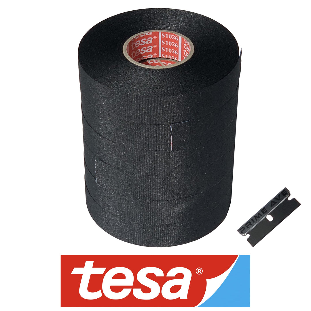 Razor + (6) Tesa 51036 High Heat Electrical Tape for Wire Harness, Cables for Automotive Engine, Protect Against High Temperature, Abrasion, Chemical & Fluid