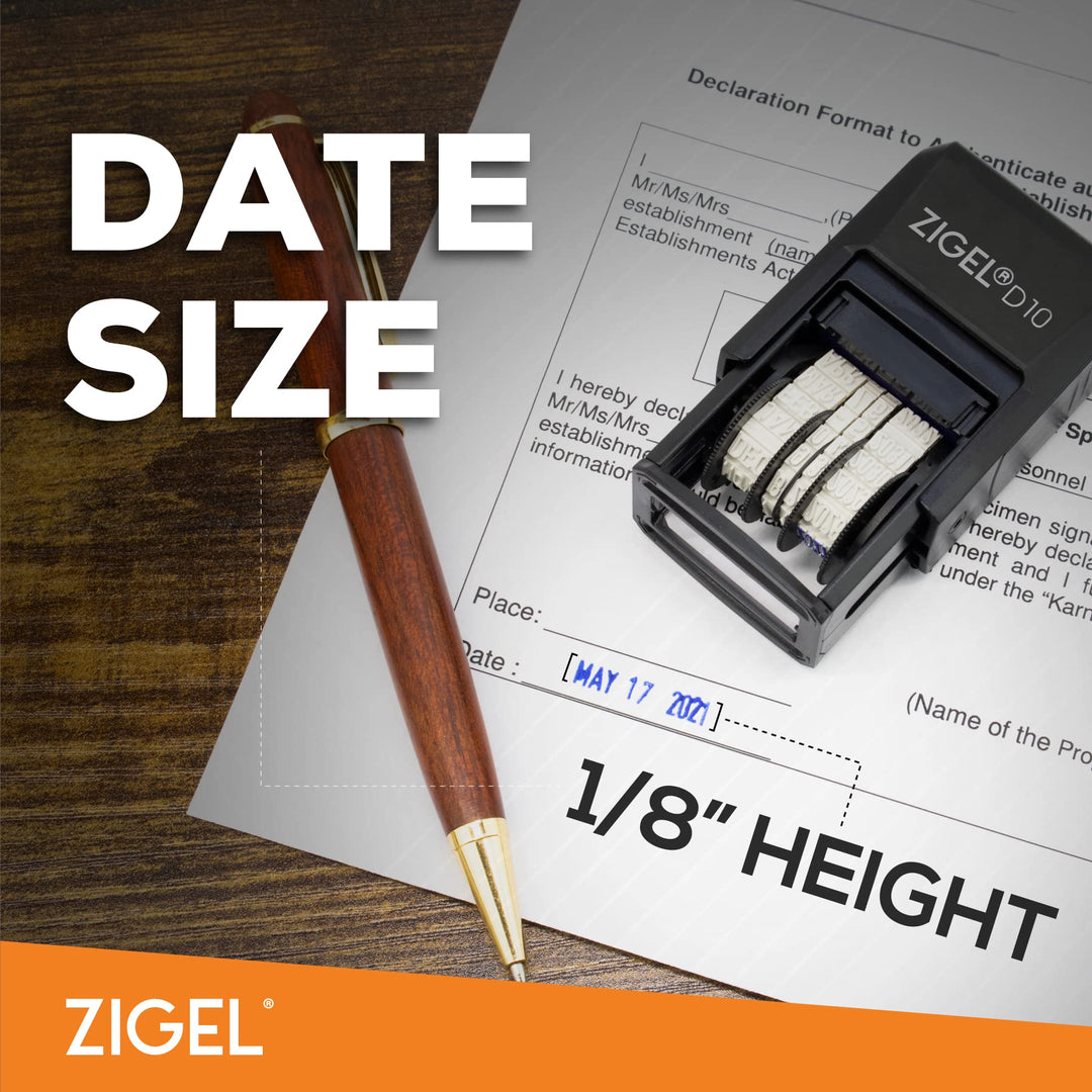 D10 Office Date Stamp - Self Inking Date Stamp - Blue