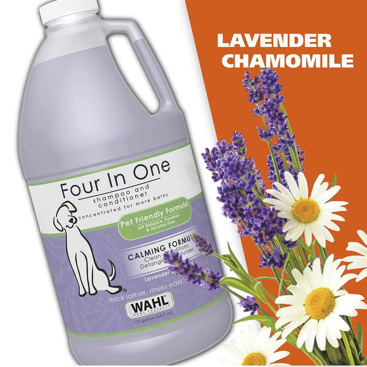USA 4-in-1 Calming Pet Shampoo for Dogs – Cleans, Conditions, Detangles, & Moisturizes with Lavender Chamomile - Pet Friendly Formula – 64 Oz - Model 821000-050