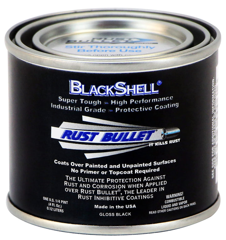 BlackShell - Gloss Black Rust Inhibitor, Rust Preventive Coating - 4 oz - UV Resistant Rust Treatment - Rust Inhibitor Paint
