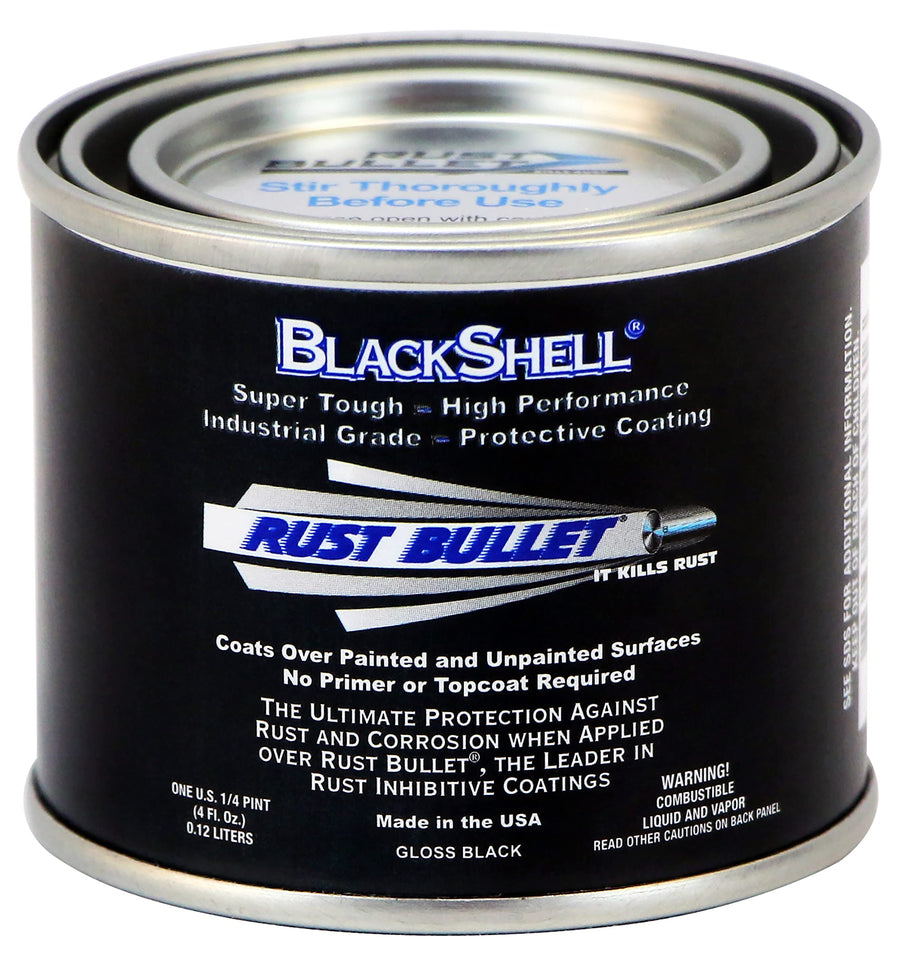 BlackShell - Gloss Black Rust Inhibitor, Rust Preventive Coating - 4 oz - UV Resistant Rust Treatment - Rust Inhibitor Paint